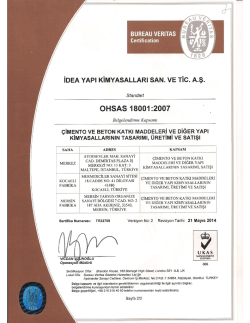 iDEA YAPI KiMYAsALLARı sAN. vE Tic. A.ş.