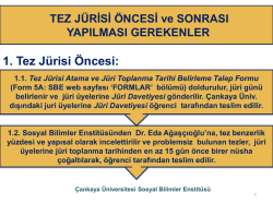 Tez J&uuml;risi &Ouml;ncesi ve Sonrası - Sosyal Bilimler Enstit&uuml;s&uuml;