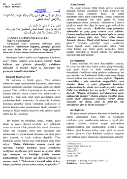 08.08.2014 cuma Cennet Ehlinin Ozellikleri Konulu Hutbe