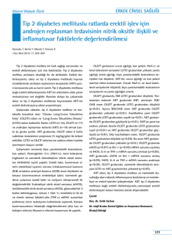 Tip 2 diyabetes mellituslu ratlarda erektil işlev i&ccedil;in