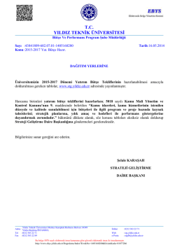 2015-2017 Yat. B&uuml;t&ccedil;e Hazır. - Strateji Geliştirme Daire Başkanlığı