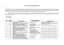 ALACA TİCARET SİCİLİ MÜDÜRLÜĞÜ Mustafa TUNÇ Ticaret Sicili