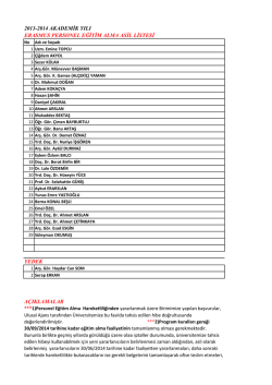 2013-2014 akademik yılı erasmus personel eğitim alma asil listesi