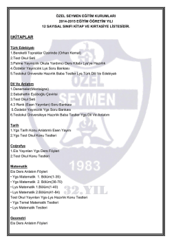 ı)kitaplar - &Ouml;zel Seymen Eğitim Kurumları