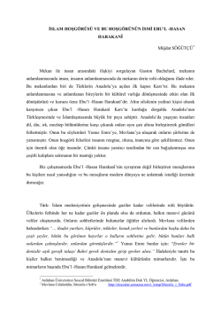 İSLAM HOŞG&Ouml;R&Uuml;S&Uuml; VE BU HOŞG&Ouml;R&Uuml;N&Uuml;N İSMİ