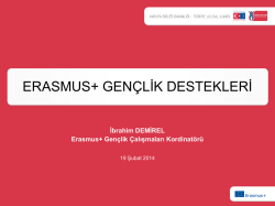 Eramus+ Gen&ccedil;lik Destekleri Sunumu