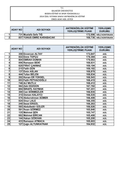 antrenörlük eğitimi asil - TC Balıkesir Üniversitesi Beden Eğitimi ve