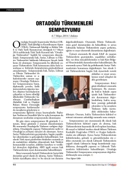 ORTADOĞU T&Uuml;RKMENLERİ SEMPOZYUMU