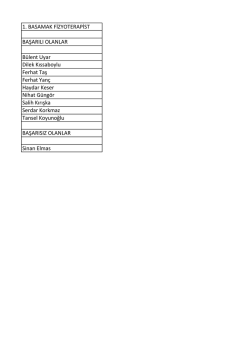 Fizyoterapist 1. Basamak Telafi Sınavı