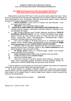 İletişim Tlf. : 0.236 6132326 / 1603