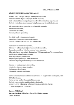 Dursun ATILGAN Avrupa Atat&uuml;rk&ccedil;&uuml; D&uuml;ş&uuml;nce Dernekleri