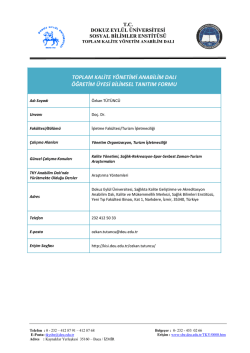 TOPLAM KALİTE Y&Ouml;NETİMİ ANABİLİM DALI &Ouml;ĞRETİM &Uuml;YESİ