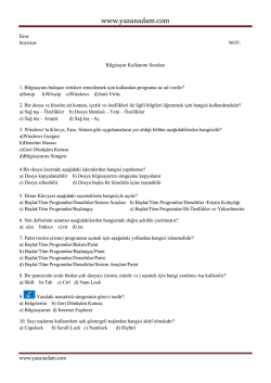 Bilgisayar kullanımı mod&uuml;l&uuml; soruları