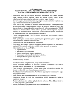 OSOS Uzaktan Açma Kesme Ünitesi Asgari Özellikleri