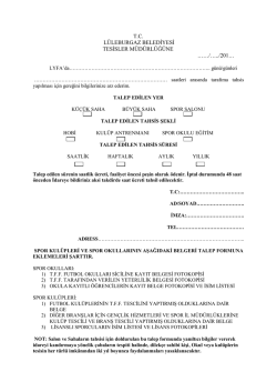 L&uuml;leburgaz Yıldızları Futbol Akademisi Talep Formu İ&ccedil;in Tıklayınız