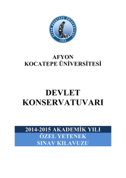 devlet konservatuvarı - Afyon Kocatepe Üniversitesi