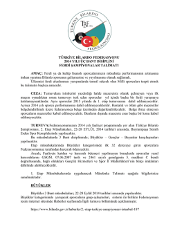 Ferdi ya da kul&uuml;p lisan - T&uuml;rkiye Bilardo Federasyonu