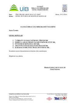 genel duyurular muhtelif konular 19.12.2014