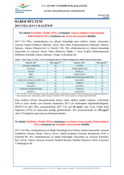 haber b&uuml;lteni - &Ccedil;evre ve Şehircilik Bakanlığı