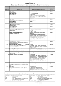 Kamu Hizmet Standardı - kozankoleji .k12.tr