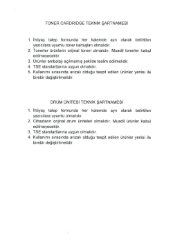 TONER CARDRİDGE TEKNİK ŞARTNAMESİ