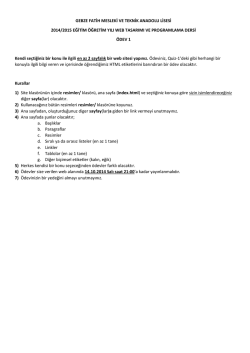 Web Ödev 1 - Webpanosu.NET