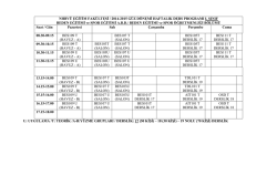 NHBV&Uuml; EĞİTİM FAK&Uuml;LTESİ / 2014-2015 G&Uuml;Z D&Ouml;NEMİ HAFTALIK