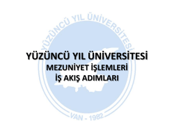 Mezuniyet S&uuml;reci - Y&uuml;z&uuml;nc&uuml; Yıl &Uuml;niversitesi