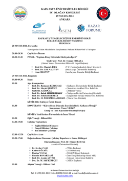 kafkasya &uuml;niversiteler birliği ıv. olağan kongresi 29 mayıs 2014 ankara