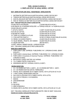 4.Sınıflar i&ccedil;in