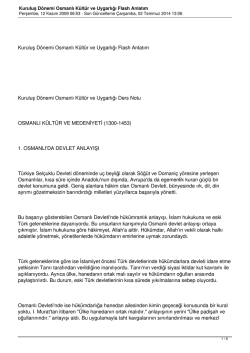 Kuruluş D&ouml;nemi Osmanlı K&uuml;lt&uuml;r ve Uygarlığı Flash