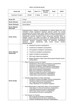 Pazarlama Y&ouml;netimi