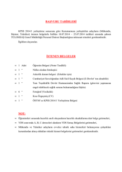 kpss 2014/1 sonucu kurumumuza yerleştirilen adayların