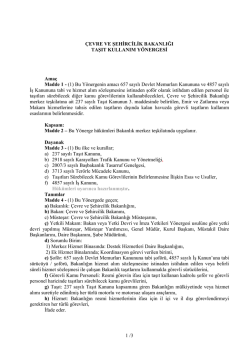 Taşıt Kullanım Yönergesi - Çevre ve Şehircilik Bakanlığı