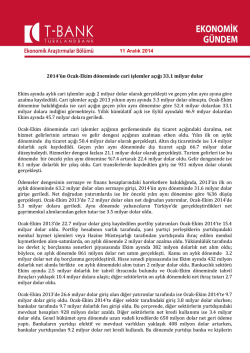 Ekonomik G&uuml;ncem - &Ouml;demeler Dengesi Ocak
