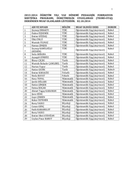 1 2013-2014 &ouml;ğretim yılı yaz d&ouml;nemi pedagojik formasyon sertifika