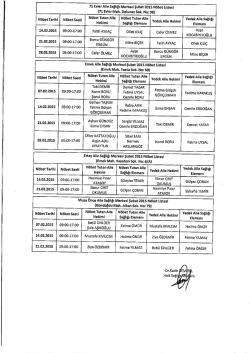 2015 şubat ayı nöbet listesi