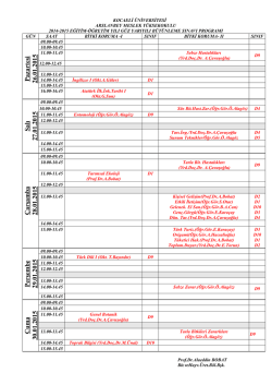 G&uuml;z Yarıyılı B&uuml;t&uuml;nleme Sınav Programı