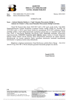 S&uuml;ttozu Desteklemesi Hakk. - Akdeniz İhracat&ccedil;ı Birlikleri