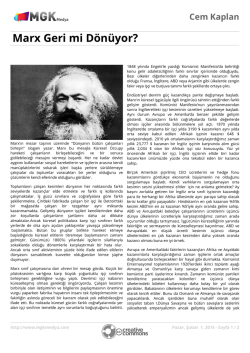 Marx Geri mi D&ouml;n&uuml;yor?