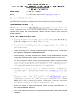 Ders Verme Hareketliliği Başvuru ve Kontenjan Bilgileri