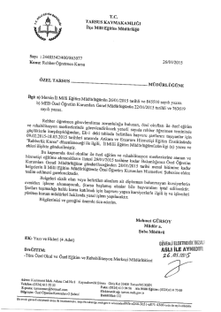 İl&ccedil;e Milli Eğitim M&uuml;d&uuml;rl&uuml;ğ&uuml; Yazısı - tarsus il&ccedil;e mill&icirc; eğitim m&uuml;d&uuml;rl&uuml;ğ&uuml;
