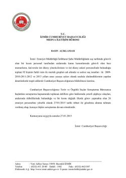 T.C. İZMİR CUMHURİYET BAŞSAVCILIĞI MEDYA İLETİŞİM