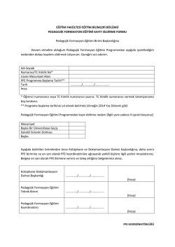 EĞİTİM FAK&Uuml;LTESİ EĞİTİM BİLİMLERİ B&Ouml;L&Uuml;M&Uuml; PEDAGOJİK