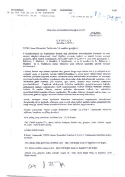 TCDD Limanlar Dairesi Başkanlığı L/2015-1 Sıra