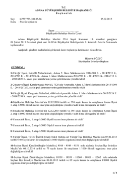 Şubat 2015 Tarihli Meclis G&uuml;ndemi