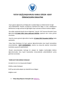 2014-2015 G&uuml;z D&ouml;nemi Yatay Ge&ccedil;iş Başvuru Sonu&ccedil;ları