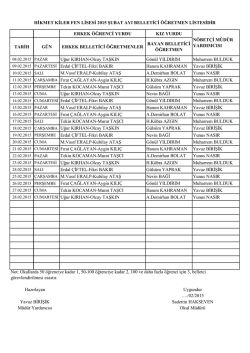 ERKEK &Ouml;ĞRENCİ YURDU KIZ YURDU TARİH G&Uuml;N ERKEK