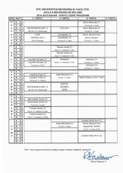 RTE ÜNİVERSİTESİ MÜHENDİSLİK FAKÜLTESİ JEoLoJi
