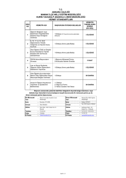 Hizmet Standartları - Milli Eğitim Bakanlığı